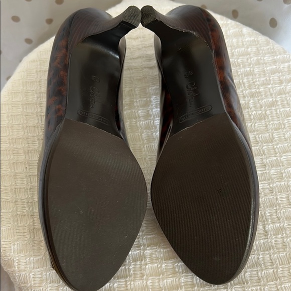Cole Haan Brown Leopard Peep Toe Heels - Picture 5 of 10